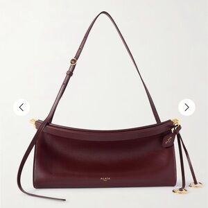 Alaia Deep Burgundy Wave Leather Shoulder Bag